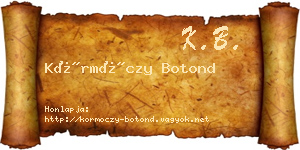 Körmöczy Botond névjegykártya